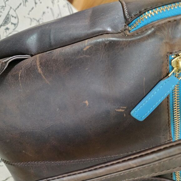 Franki Ray Salacious Sasha Full-Grain Brown Leather Mini Backpack Turquoise Blue main image 8